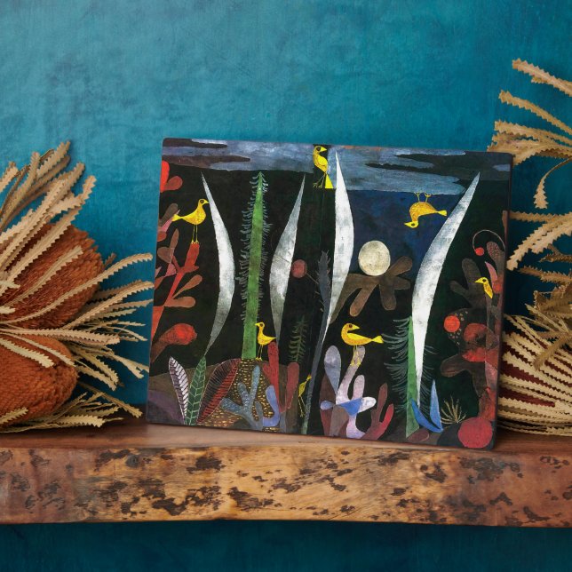 Plaque Photo Paysage aux oiseaux jaunes | Paul Klee | (Côté)