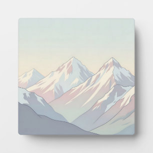 Plaque Photo Paysage minimaliste de montagnes aux couleurs past