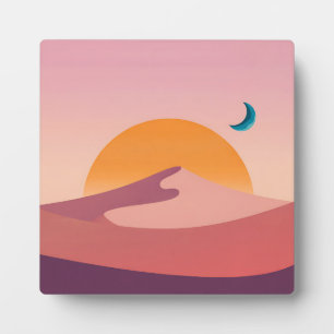 Plaque Photo Paysage minimaliste du désert au coucher du soleil