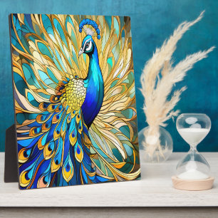 Plaque Photo Peacock vibrant dans Art Nouveau Style Art coloré