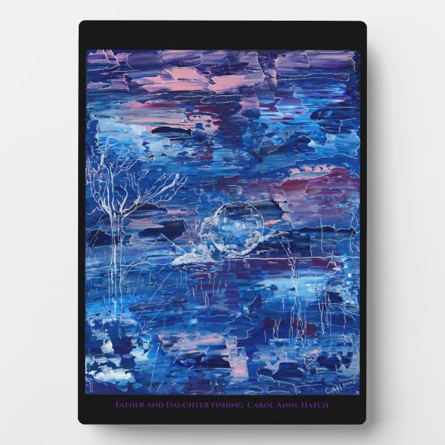 Plaque Photo Pêche père et fille (Devant)