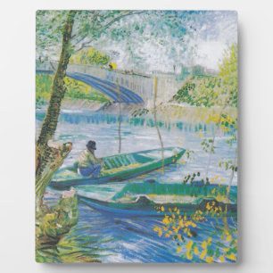 Plaque Photo Pêcheurs et bateaux de Van Gogh dans Pont de Clich