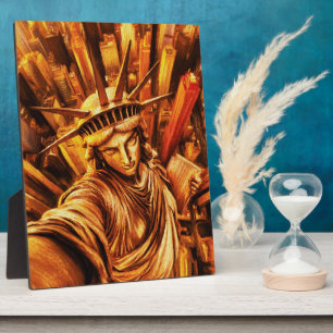 Plaque Photo Peinture à l'huile de la Statue de la Liberté styl