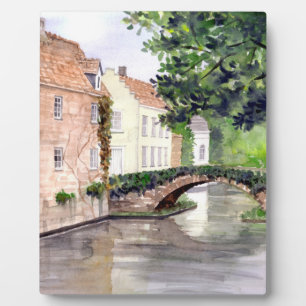 Plaque Photo Peinture aquarelle de Bruges par Farida Greenfield