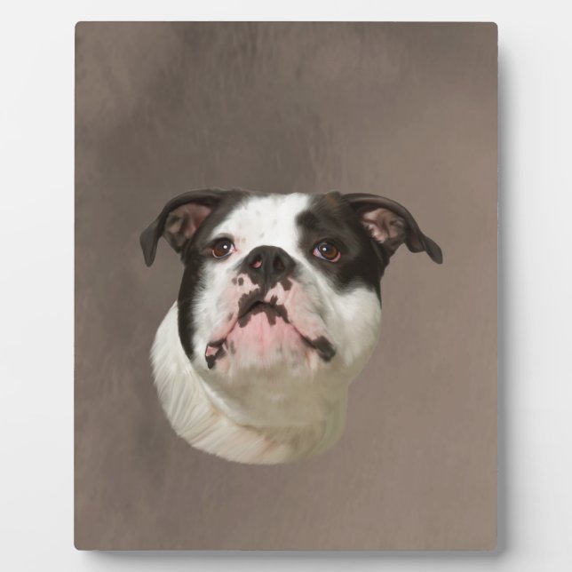 Plaque Photo Peinture couleur d'eau Bulldog (Devant)