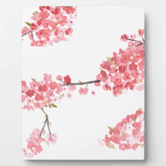 Plaque Photo Peinture de cerisier rose (Devant)