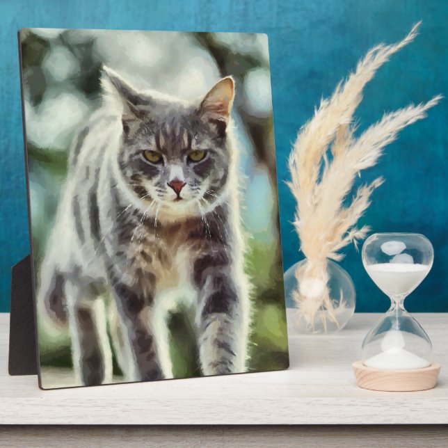 Plaque Photo Peinture de chat (Côté)