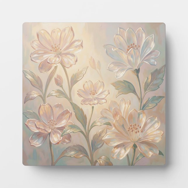 Plaque Photo Peinture de fleurs douces au pastel (Devant)