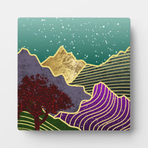 Plaque Photo Peinture de montagne