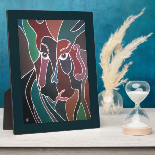 Plaque Photo Peinture de portrait abstrait par Alfred Fox