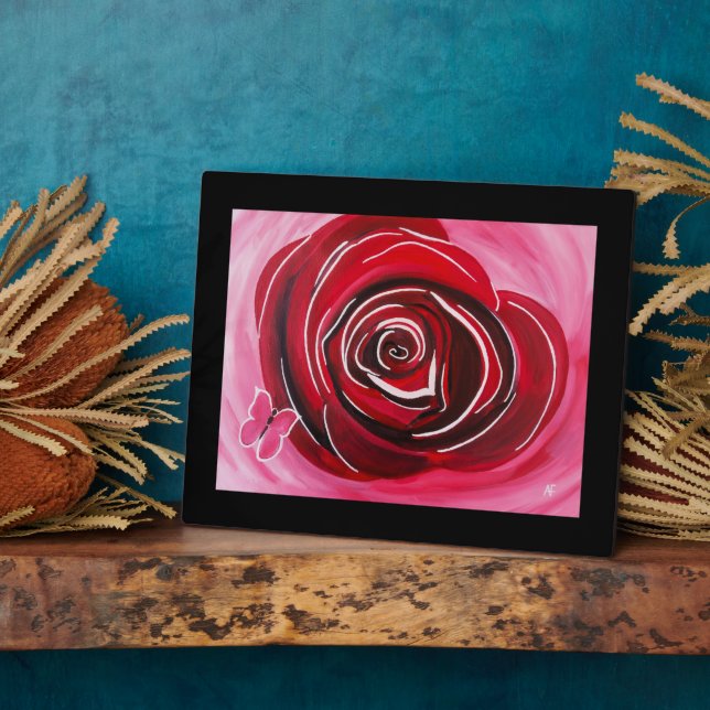 Plaque Photo Peinture de rose papillon par Alfred Fox (Côté)