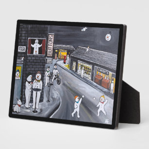 Plaque Photo Peinture de Snow Town par Alfred Fox
