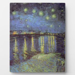 Plaque Photo Peinture nocturne étoilée de Van Gogh