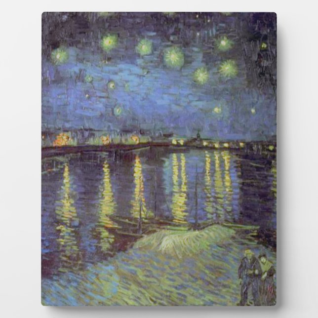 Plaque Photo Peinture nocturne étoilée de Van Gogh (Devant)