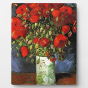 Plaque Photo Peinture Vintage Van Gogh Fleurs Vase Floraison