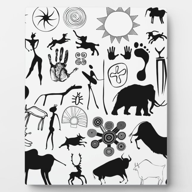 Plaque Photo Peintures rupestres - art primitif (Devant)