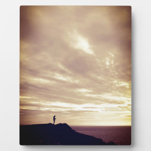 Plaque Photo Pennard cliffs at sunset, Gower, Swansea