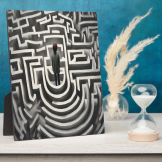 Plaque Photo Perdu dans le Maze Art Abstrait noir et blanc