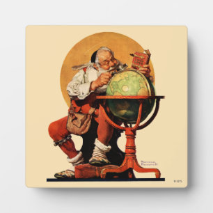 Plaque Photo Père Noël au monde