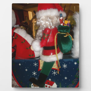 Plaque Photo Père Noël de Noël à cheval avec de l'art de la nei