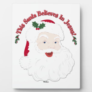 Plaque Photo Père Noël de style vintage Ce Père Noël croit en J