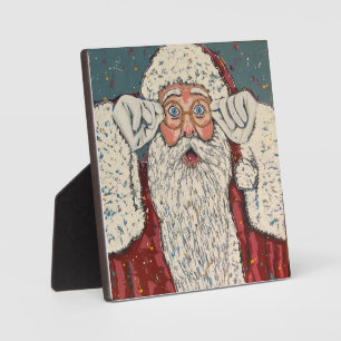 Plaque Photo Père Noël Surpris
