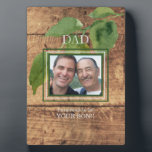 Plaque Photo Père Son Wood Fier d'être ton fils Photo<br><div class="desc">Fête des pères Photo Frame Papa and Son. "Papa,  je suis fier d'être ton fils" Foliage. Bois.</div>