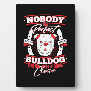 Plaque Photo Perfection de Bouledogue Amour de Chien