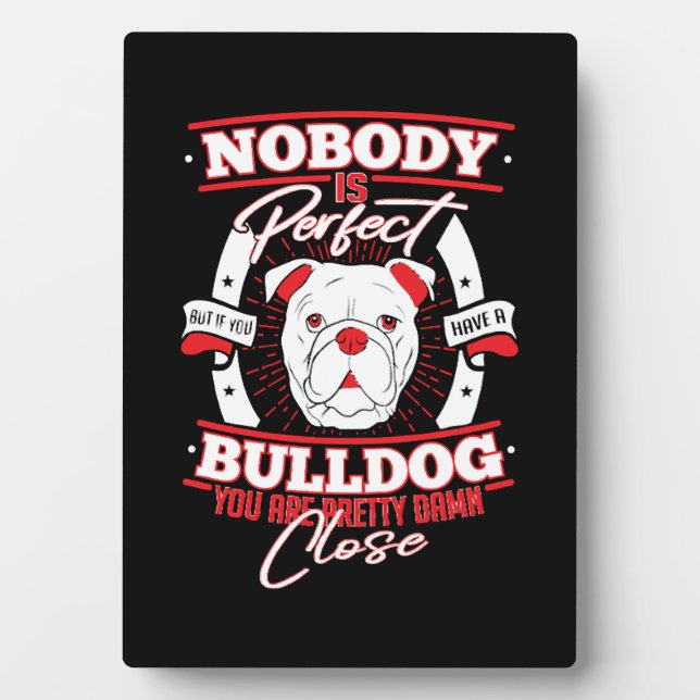 Plaque Photo Perfection de Bouledogue Amour de Chien (Devant)