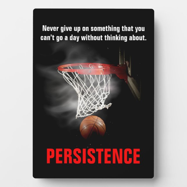 Plaque Photo Persistance Basketball Inspiration Motivation (Devant)