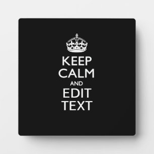 Plaque Photo Personalisé KEEP CALM Votre texte en noir