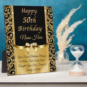 Plaque Photo Personalised 50th Birthday Gifts for Her, 50th