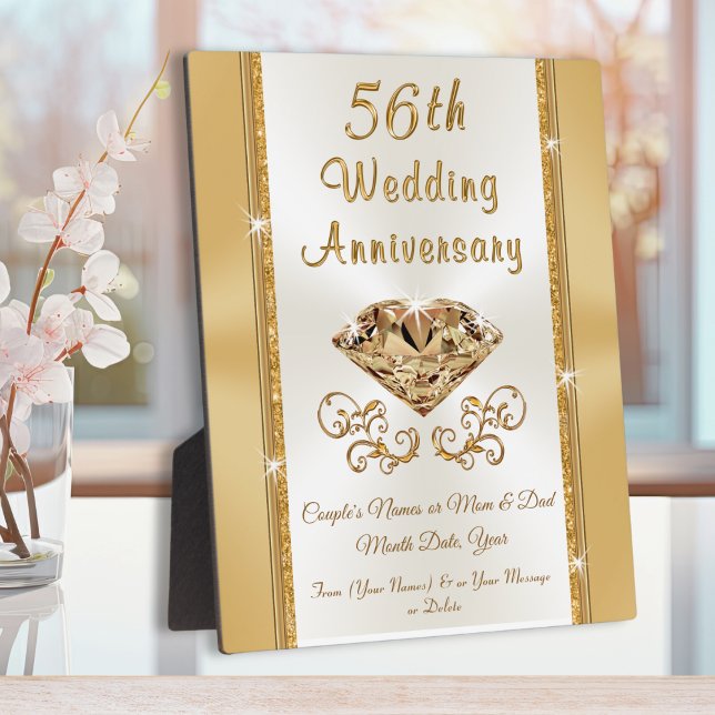 Plaque Photo Personalized 56th Wedding Anniversary Gift Ideas (56th Wedding Anniversary Gift Ideas. 56 year anniversary gift for parents, grandparent and friends. )