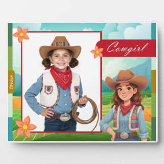 Plaque Photo Personalized Cowgirl Tabletop Photo