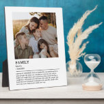 Plaque Photo Personalized Family Definition Quote Wall Art<br><div class="desc">This Family definition quote is the perfect way to celebrate the special bond you share with your loving family. Imagine gifting them a personalized piece that not only brightens the space but also captures the essence of your relationship in a beautiful, minimal design. Whether it's for a birthday gift or...</div>