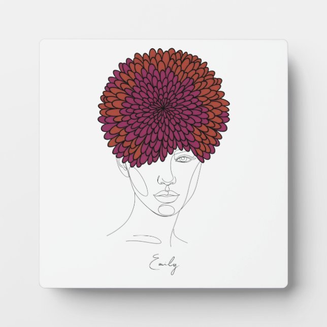 Plaque Photo Personalized November Birth Flower Portrait (Devant)