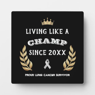Plaque Photo Personnalisable Cancer du poumon Survivor feuilles