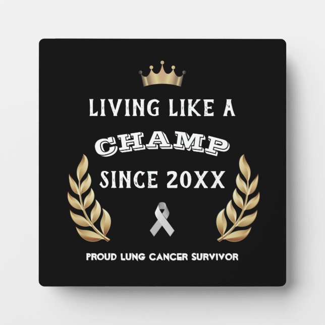 Plaque Photo Personnalisable Cancer du poumon Survivor feuilles (Devant)