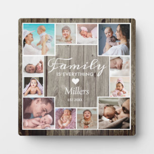 Plaque Photo Personnalisé 12 Cadre Photo Famille Collage Bois r