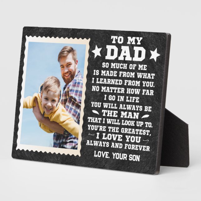 Plaque Photo Personnalisé à mon père Personnalisé Nom et photo (Côté)