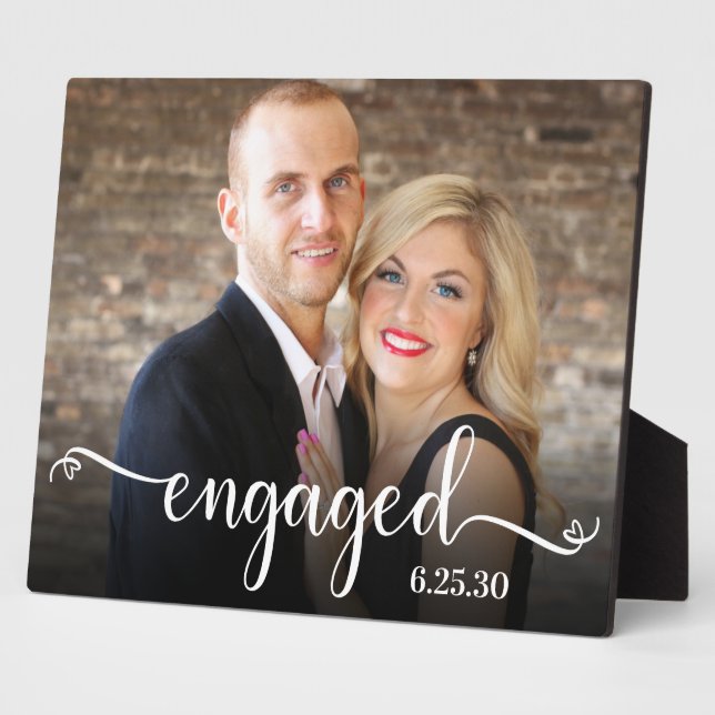 Plaque photo personnalisé avec texte "Engagé" en é (Côté)