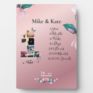 Plaque Photo Personnalisé Happy Anniversary Avec collage photo