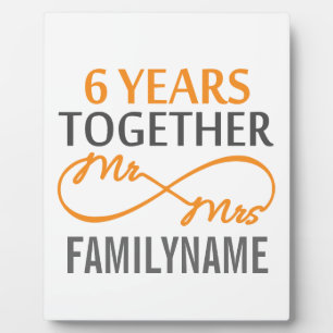 Plaque Photo Personnalisé M. et Mme 6e anniversaire