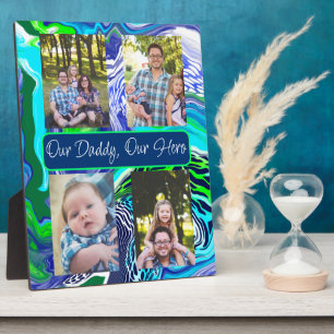 Plaque Photo Personnalisé Notre Papa, Notre Héros