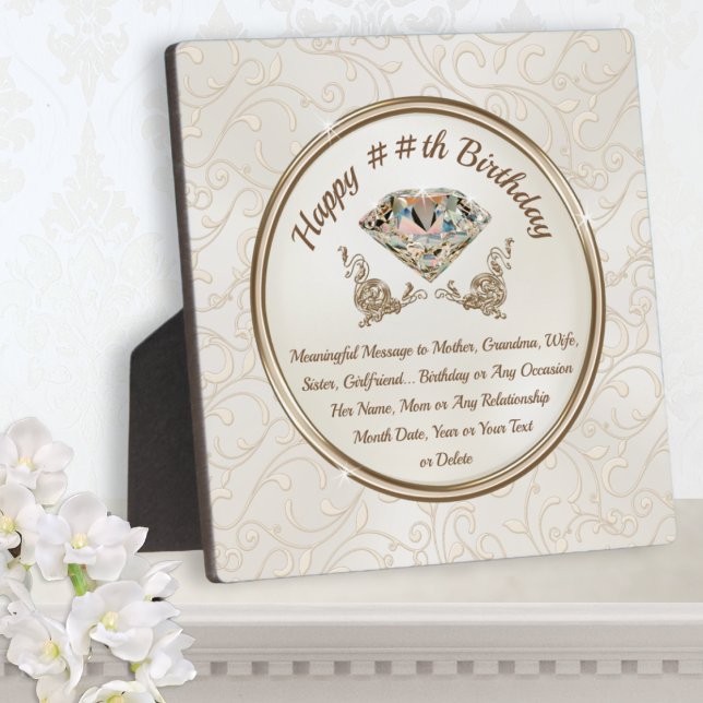 Plaque Photo Personnalisé pour elle, Anniversaire Personnalisé (Sentimental birthday gifts. Thoughtful personalized gifts for mom. Sentimental gifts for mum. 60 yr)