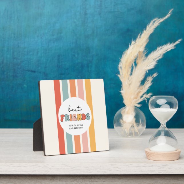 Plaque Photo Personnalisé Retro Meilleurs Amis BFFs Mete Bestie (Insitu)