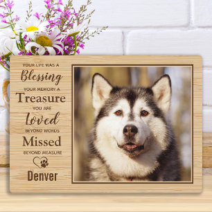 Plaque Photo Personnalisé Rustic Pet Memorial