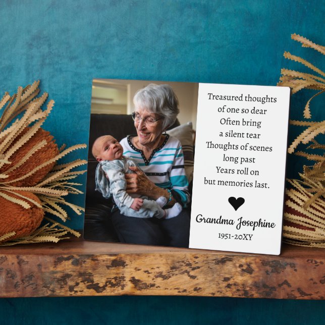 Plaque photo personnalisée en souvenir  (Côté)