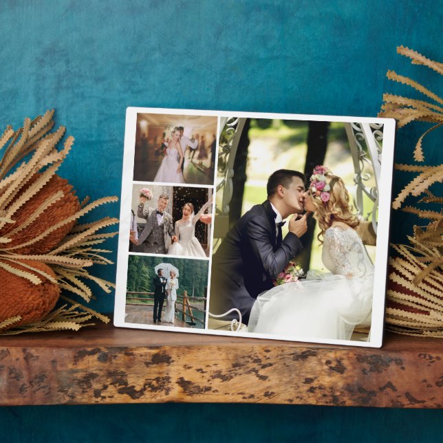 Plaque Photo Personnaliser 4 Collage Photo Personnalisé (Côté)