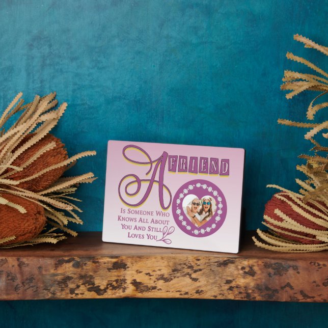 Plaque Photo Personnaliser Moderne Best Friends Chic Citation P (Côté)